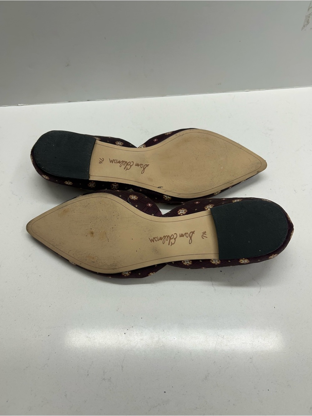 Sam Edelman Burgundy with Metallic Gold Pattern Rodney Flats Size 7.5 - Picture 4 of 4